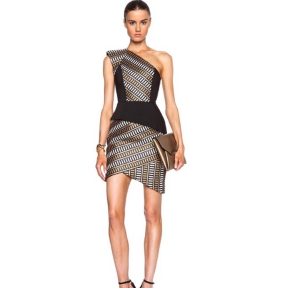 Sass & Bide The Odessy Natural Selection One Shoulder Dress Size 4
